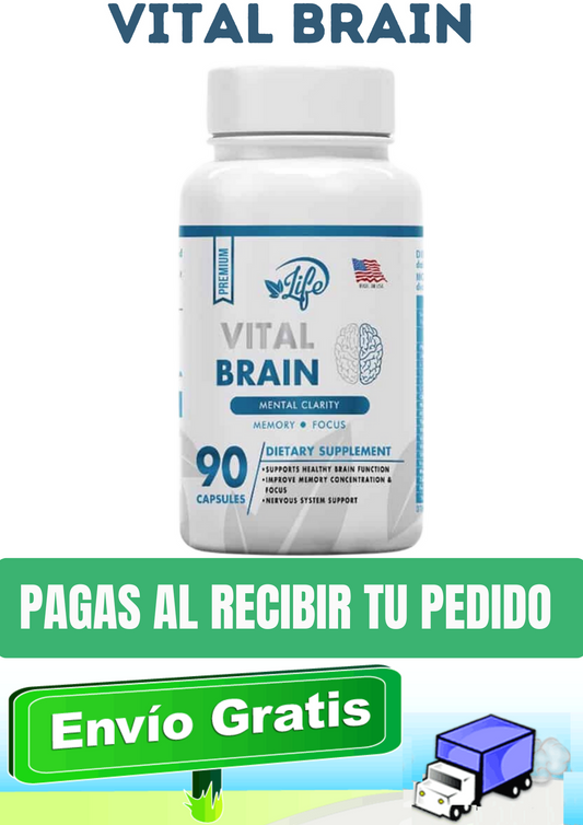 VITAL BRAIN ( Vitamina para el Cerebro, enfoque, concentración y memoria) x 90 capsulas